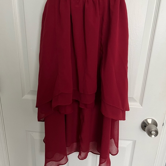 Maroon High-Low Skirt - Picture 2 of 3